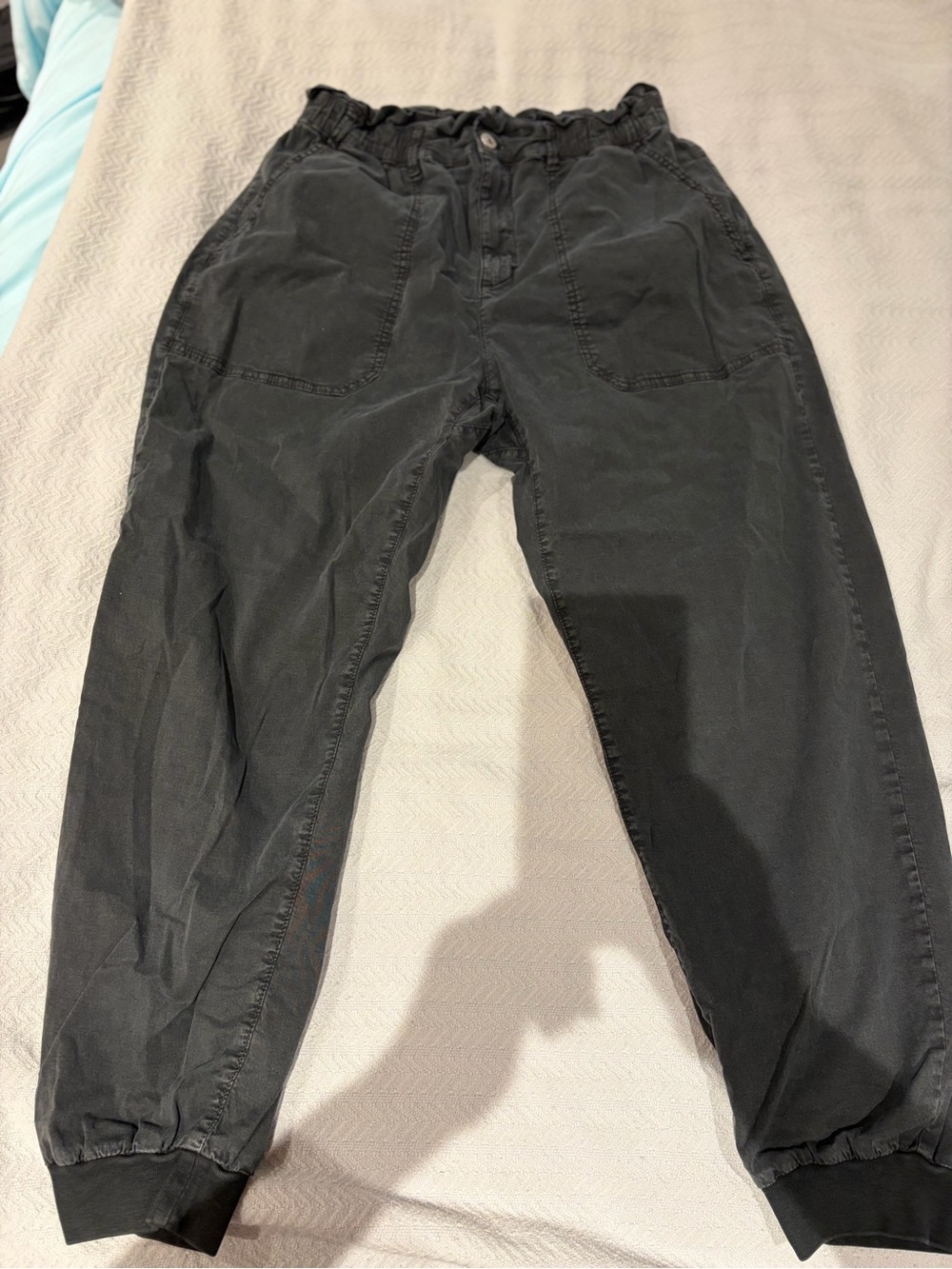 Zara Women’s Black Elastic Waist Jogger Pants Size Large